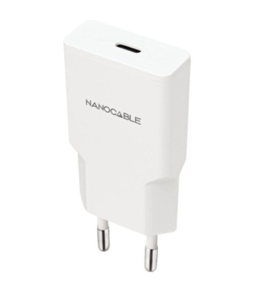 Cargador de pared nanocable 10.10.2021/ 1xusb tipo-c/ 20w/ blanco