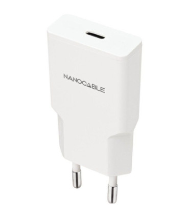 Cargador de pared nanocable 10.10.2024/ 1xusb tipo-c/ 25w/ blanco