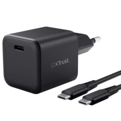 Cargador de pared gan trust gaming gxt 1258 switch 2/ 1xusb tipo-c/ incluye cable usb tipo-c/ 65w