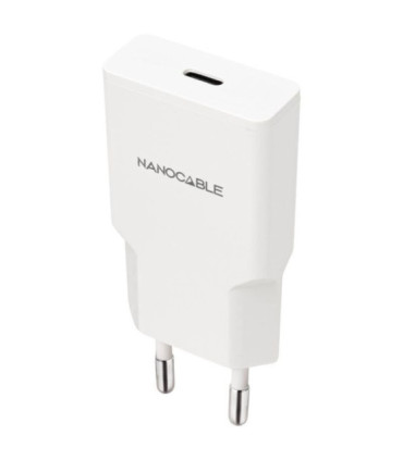 Cargador de pared nanocable 10.10.2027/ 1xusb tipo-c/ 30w/ blanco