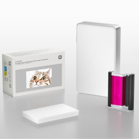 Papel fotográfico para sublimación xiaomi portable dye-sublimation photo paper/ 5 x 7.6cm/ 20 hojas