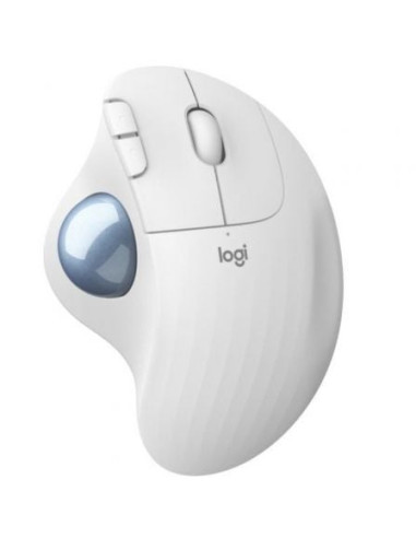 Ratón trackball inalámbrico por bluetooth logitech ergo m575/ hasta 2000 dpi/ blanco crudo