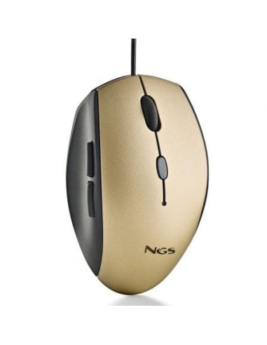 Ratón ergonómico ngs moth gold/ hasta 1600 dpi/ dorado