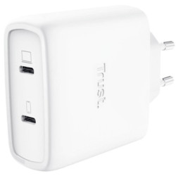 Cargador de pared gan trust maxo 65w 25526/ 2xusb tipo-c/ incluye cable usb tipo-c/ 65w