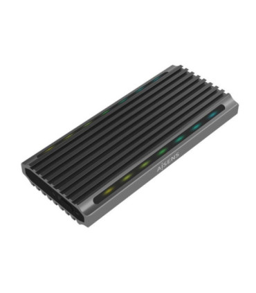 Caja externa para disco ssd m.2 sata/nvme aisens asm2-rgb011gr/ usb 3.2 gen2/ sin tornillos
