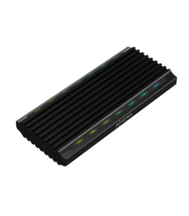 Caja externa para disco ssd m.2 sata/nvme aisens asm2-rgb012b/ usb 3.2/ sin tornillos