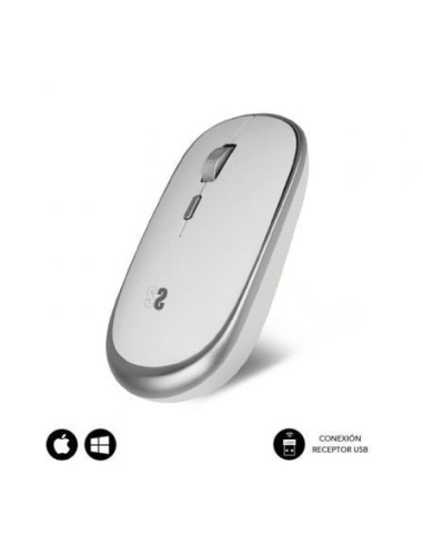 Ratón inalámbrico subblim wireless mini/ hasta 1600 dpi/ plata