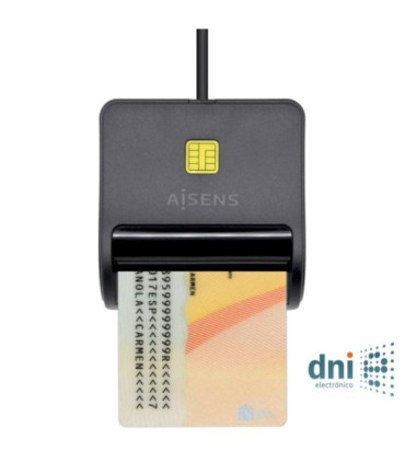 Lector de dni aisens ascr-sn01-bk/ usb 2.0/ negro