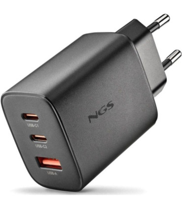 Cargador de pared gan ngs era 65w/ 2xusb tipo-c/ 1xusb/ 65w