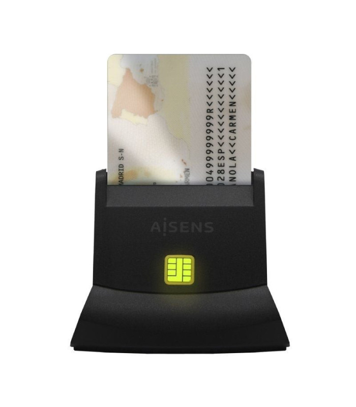 Lector de dni y tarjetas aisens ascr-sn05-bk/ usb 2.0/ negro