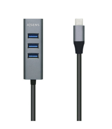 Hub usb tipo-c aisens a109-0508/ 4xusb/ gris