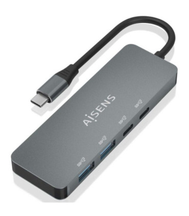 Hub usb tipo-c aisens a109-0694/ 2xusb/ 2xusb tipo-c/ gris
