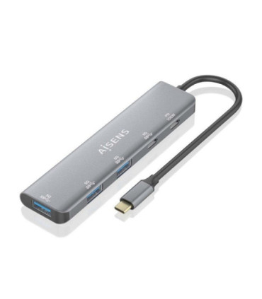 Hub usb tipo-c aisens a109-0857/ 3xusb/ 1xusb tipo-c/ 1xusb tipo-c pd/ gris