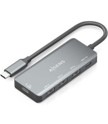 Hub usb tipo-c aisens a109-0945/ 3xusb/ 1xusb tipo-c/ 1xusb tipo-c pd/ gris