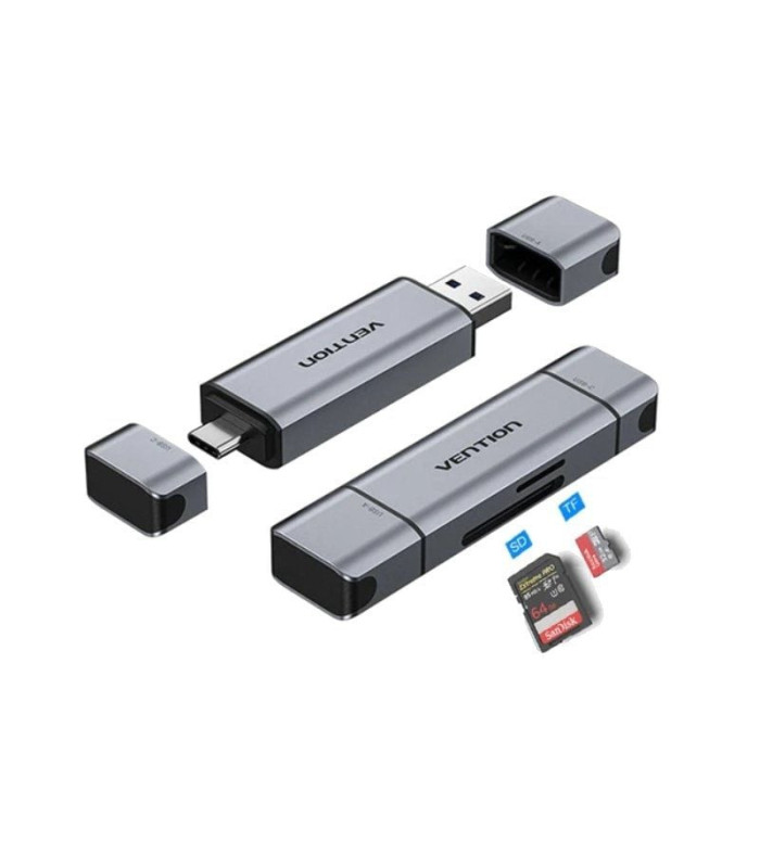 Lector de tarjetas externo vention clkb0/ usb 3.0 y usb tipo-c