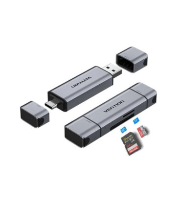 Lector de tarjetas externo vention clkb0/ usb 3.0 y usb tipo-c