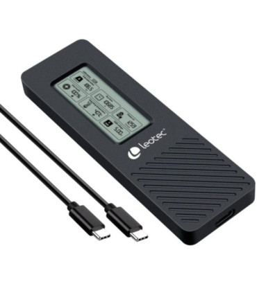 Caja externa para disco ssd m.2 nvme leotec lem2ext01/ usb 3.2/ con pantalla lcd
