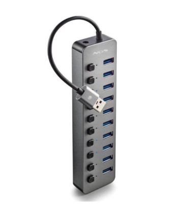 Hub usb ngs ihub10/ 10xusb 3.0/ gris