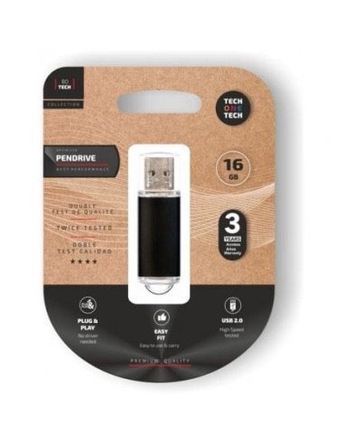 Pendrive 16gb tech one tech basic usb 2.0/ negro