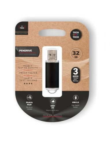 Pendrive 32gb tech one tech basic usb 2.0/ negro