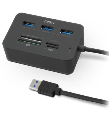 Hub usb 3.0 nox reader one/ 3xusb/ 1x lector de tarjetas