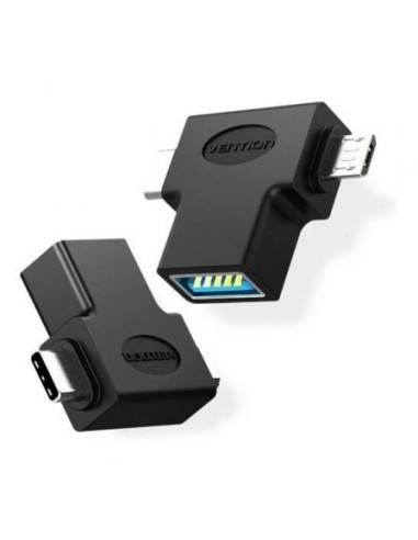 Adaptador usb 3.0 vention cdib0/ usb tipo-c macho - microusb macho