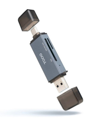 Lector de tarjetas externo tooq tqr-3001g/ usb 3.0 y usb tipo-c