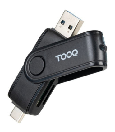 Lector de tarjetas externo tooq tqr-3003b/ usb 2.0 y usb tipo-c