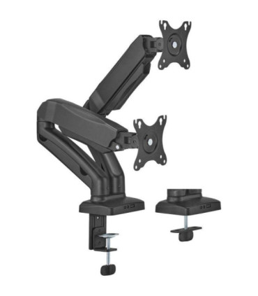 Soporte de mesa con contrapeso para 2 monitores o tv aisens dt32tsr-221/giratorio/ inclinable/ hasta 9kg