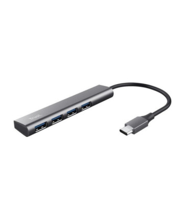 Hub usb tipo-c trust halyx/ 4xusb/ gris