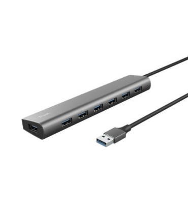 Hub usb 3.2 gen1 trust halyx/ 7xusb/ 1xusb-c/ gris