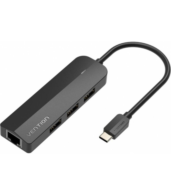 Hub usb tipo-c vention tgobb/ 3xusb/ 1xrj45/ 1x micro b pd