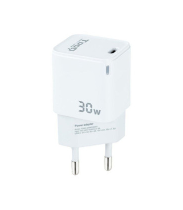Cargador de pared gan tooq tqwc-ganpd30wt/ 1xusb tipo-c/ 30w