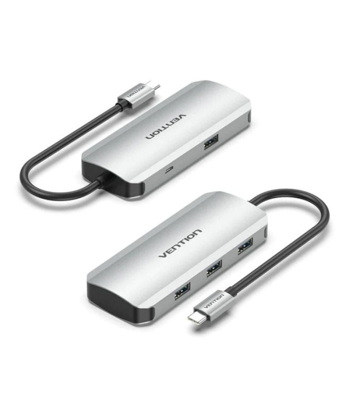 Hub usb tipo-c vention tnahb/ 4xusb/ 1xmicrousb pd