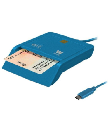 Lector de dni y tarjetas woxter pe26-197/ usb tipo-c/ azul