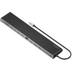 Docking USB Tipo-C Aisens ASUC-13P042-GR/ 2xUSB Tipo-C/ 1xUSB Tipo-C PD/ 2xUSB/ 2xHDMI/ 1xDisplayPort/ 1xLector de Tarjetas/ 1xJ