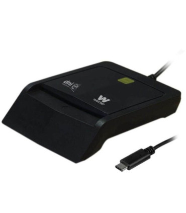 Lector de dni y tarjetas woxter pe26-200/ usb tipo-c/ negro
