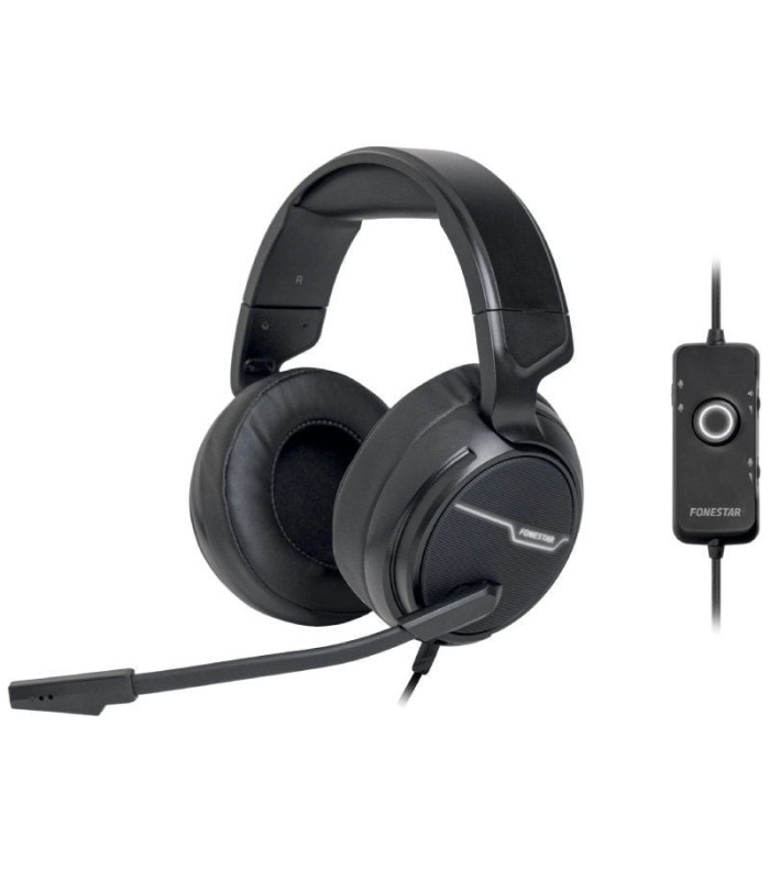 Auriculares gaming con micrófono fonestar win-u/ usb/ negros