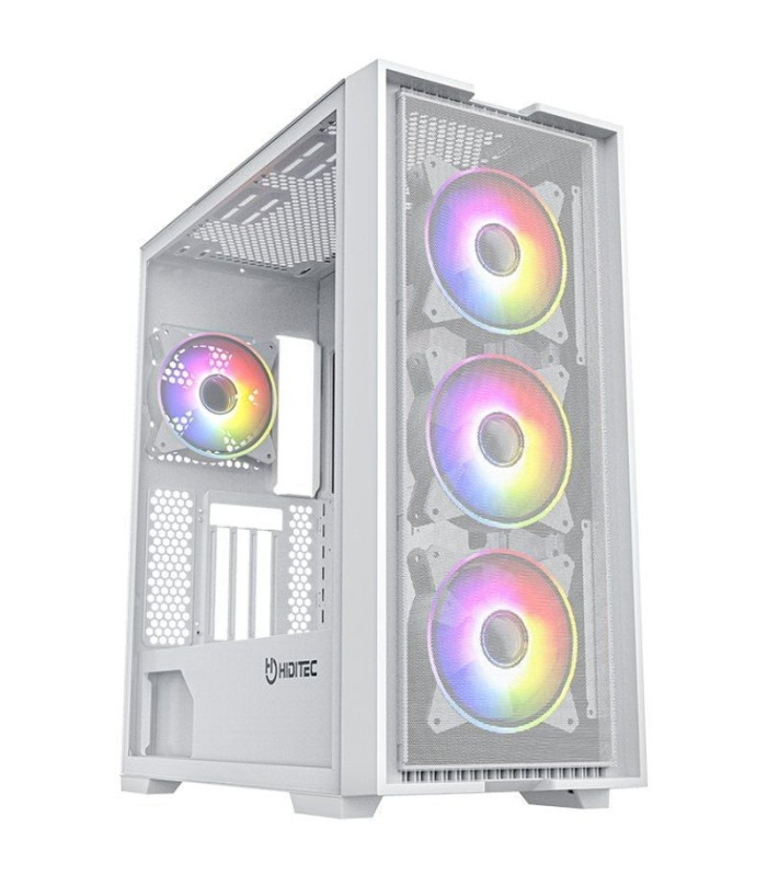 Caja gaming torre hiditec h2 air argb/ blanca