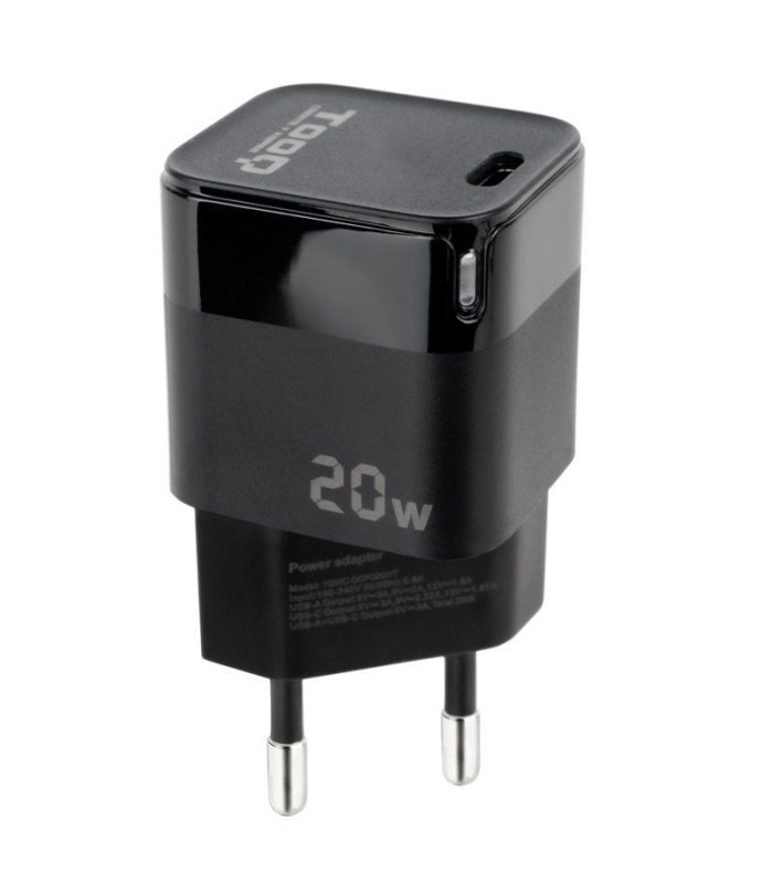 Cargador de pared tooq tqwc-pd20/ 1xusb tipo-c/ 20w