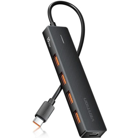 Hub usb 3.2 vention chjbb/ 4xusb/ 1xusb tipo-c