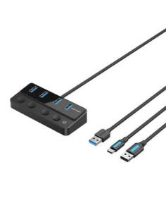 Hub usb 3.0 vention chwbf/ 4xusb/ 1xusb tipo-c pd/...