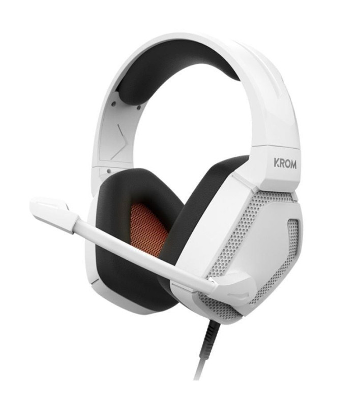 Auriculares gaming con micrófono krom kopa pro/ jack 3.5/ blancos
