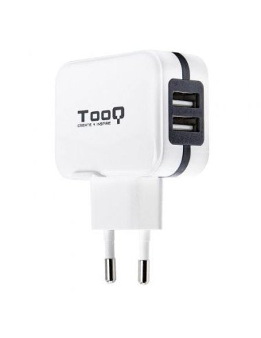 Cargador de pared tech one tech art-deco tec2510/ 2xusb/ 2.4a/ blanco