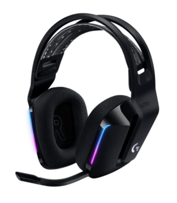 Auriculares gaming inalámbricos con micrófono logitech g733/ negros