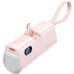 Powerbank 4800mah vention fhrp0/ 22.5w/ rosa/ incluye cable usb tipo-c y lightning