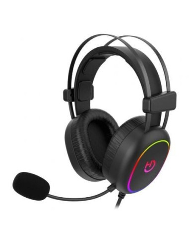 Auriculares gaming con micrófono hiditec erys argb/ jack 3.5/ negros