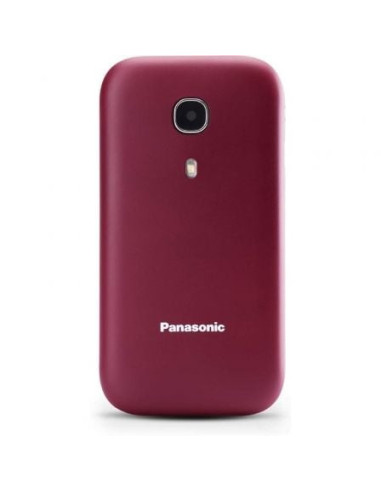 Teléfono móvil panasonic kx-tu400exr para personas mayores/ rojo granate