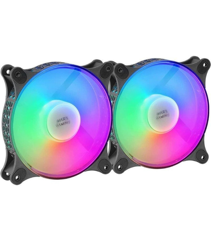 Pack 2 ventiladores mars gaming mfduo/ 12cm/ frgb
