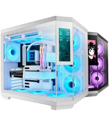 Caja gaming semitorre mars gaming mc-3tcorelcd/ blanca